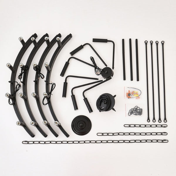 English Elm 40'' Two-tier Wagon Wheel Chandelier 22-light Matte Black Farmhouse Foyer Fixture W5008P511201