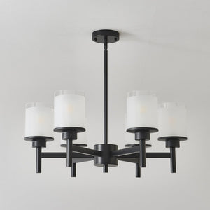 English Elm 6-light Frosted Glass Industrial Farmhouse Chandelier for Foyer Dining High Ceilings W5008P511250