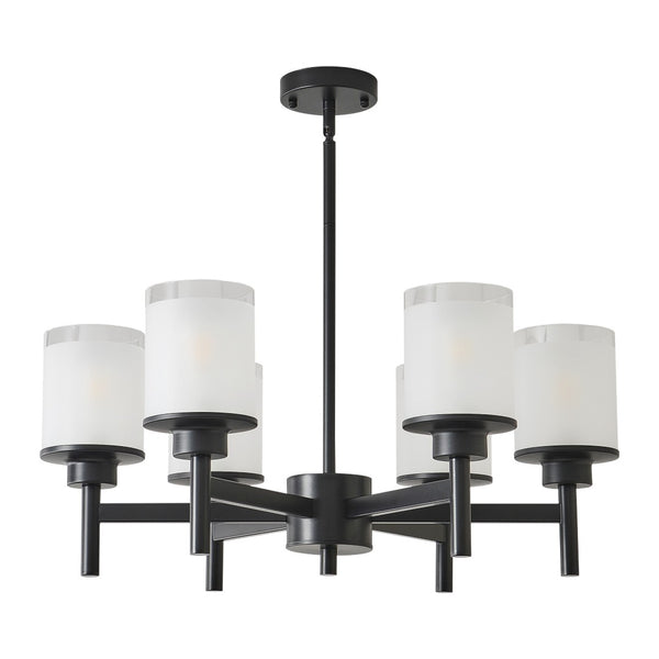 English Elm 6-light Frosted Glass Industrial Farmhouse Chandelier for Foyer Dining High Ceilings W5008P511250