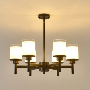 English Elm 6-light Frosted Glass Industrial Farmhouse Chandelier for Foyer Dining High Ceilings W5008P511250