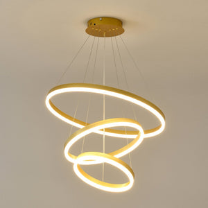 English Elm Modern Gold Three Ring Acrylic Led Chandelier Dimmable Pendant for Dining Living W5008P511655