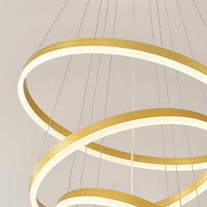 English Elm Modern Gold Three Ring Acrylic Led Chandelier Dimmable Pendant for Dining Living W5008P511655