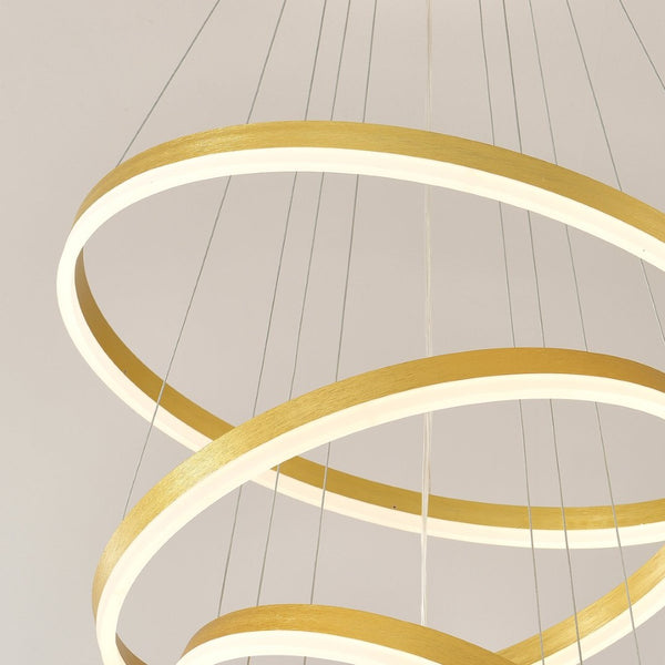 English Elm Modern Gold Three Ring Acrylic Led Chandelier Dimmable Pendant for Dining Living W5008P511655
