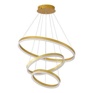 English Elm Modern Gold Three Ring Acrylic Led Chandelier Dimmable Pendant for Dining Living W5008P511655