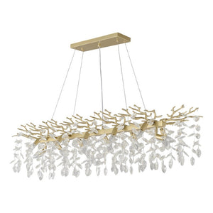 English Elm Large Crystal Drop Pendant Light Gold Frame Dining Room Kitchen Island Decor W5008P512927