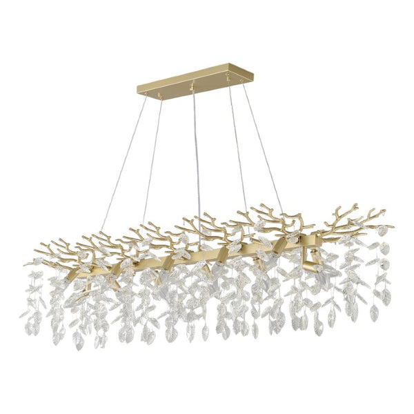 English Elm Large Crystal Drop Pendant Light Gold Frame Dining Room Kitchen Island Decor W5008P512927