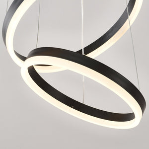 English Elm Modern Five Ring Acrylic Led Chandelier Dimmable Remote Dining Living Entryway Ceiling Black W5008P541387