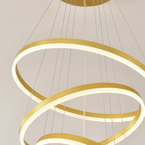 English Elm Modern Five Ring Acrylic Led Chandelier Dimmable Remote Dining Living Entryway Ceiling Gold W5008P541398