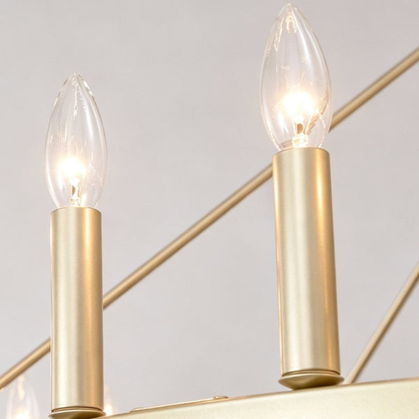 English Elm 39.4Inch Wagon Wheel Chandelier 20 Light Gold Farmhouse Fixture for High Ceiling Rooms W5008P543824