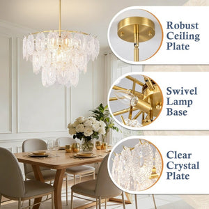 English Elm 9-Light Farmhouse Chandelier Seeded Glass Copper Rectangular Frame Kitchen Island W5008P543856