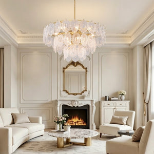 English Elm 31.49 Inch 12 Light Copper Chandelier with Seeded Glass Shades for Dining Rooms W5008P543898