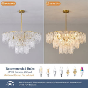 English Elm 31.49 Inch 12 Light Copper Chandelier with Seeded Glass Shades for Dining Rooms W5008P543898
