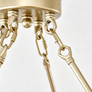 English Elm 50.4 Inch Gold Wagon Wheel Chandelier 16 Seeded Glass Shades for Dining Foyer W5008P543983