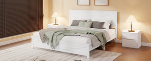 English Elm Farmhouse King Bed with Slatted Barn Door Headboard Solid Pine Frame 500 Lb Support White W504P397207