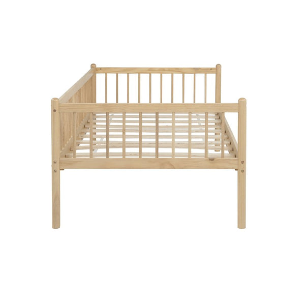 English Elm Twin Pine Spindle Daybed Solid Wood Frame with Guardrails for Guest or Kids Room Natural Twin W504P462839
