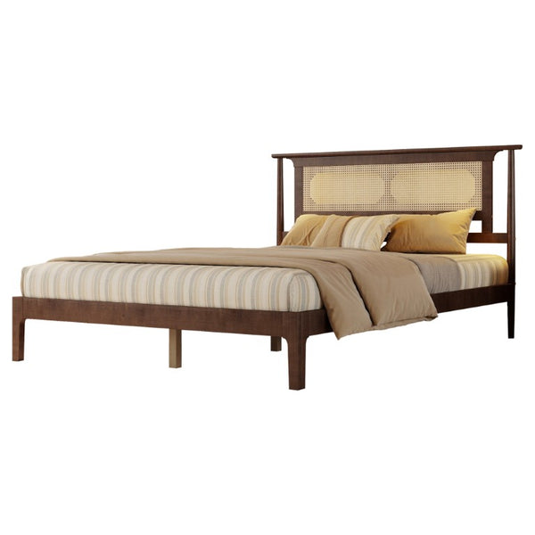 English Elm Twin Pine Spindle Daybed Solid Wood Frame with Guardrails for Guest or Kids Room Walnut Queen W504P462845
