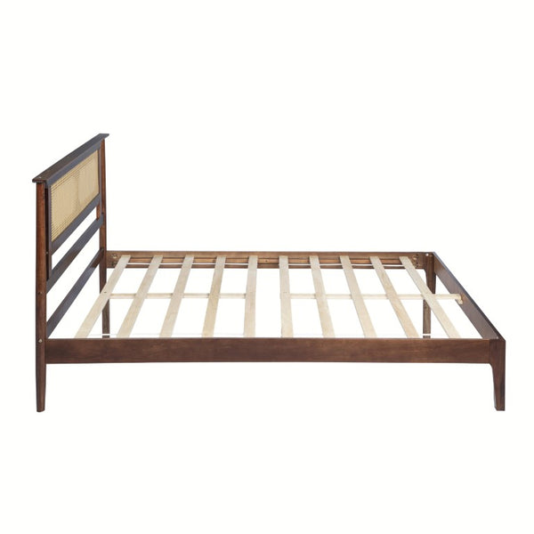 English Elm Twin Pine Spindle Daybed Solid Wood Frame with Guardrails for Guest or Kids Room Walnut Queen W504P462845