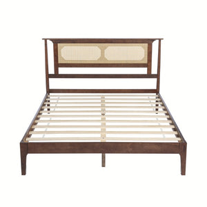 English Elm Twin Pine Spindle Daybed Solid Wood Frame with Guardrails for Guest or Kids Room Walnut Queen W504P462845