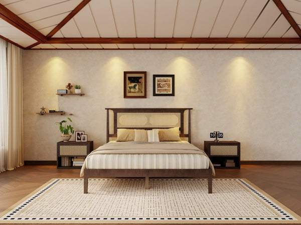 English Elm Twin Pine Spindle Daybed Solid Wood Frame with Guardrails for Guest or Kids Room Walnut Queen W504P462845