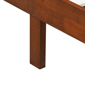 English Elm Queen Solid Rubberwood Platform Bed Sculptural Wave Headboard Walnut Finish W504P473271