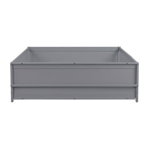 English Elm Twin Floor Bed for Kids with Rubberwood Frame Guardrail and Built-In Book Rack Grey Full With Door W504P499738