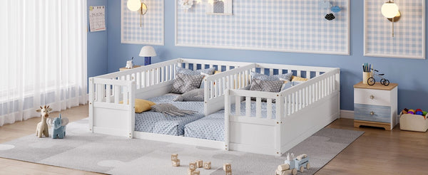 English Elm Twin Over Bunk Bed Solid Pine Frame with Slide LED Lights and Storage Staircase White 81.2 L x 77.8 W x 21.5 H W504P515816