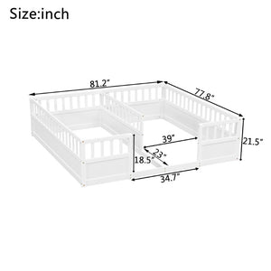 English Elm Twin Over Bunk Bed Solid Pine Frame with Slide LED Lights and Storage Staircase White 81.2 L x 77.8 W x 21.5 H W504P515816