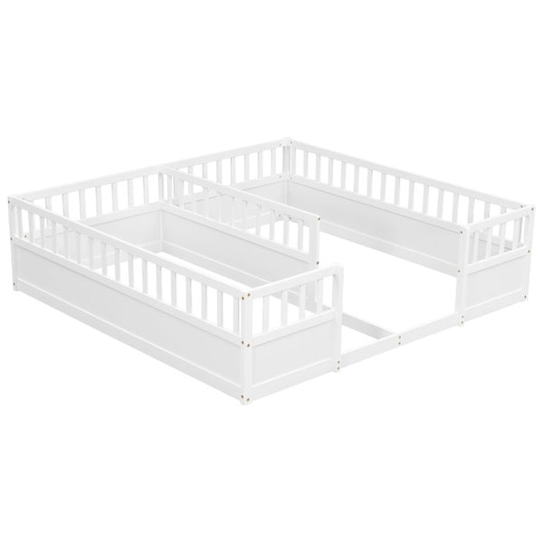 English Elm Twin Over Bunk Bed Solid Pine Frame with Slide LED Lights and Storage Staircase White 81.2 L x 77.8 W x 21.5 H W504P515816