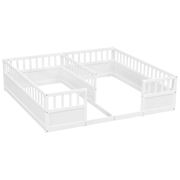 English Elm Twin Over Bunk Bed Solid Pine Frame with Slide LED Lights and Storage Staircase White 81.2 L x 77.8 W x 21.5 H W504P515816