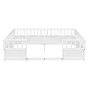 English Elm Twin Over Bunk Bed Solid Pine Frame with Slide LED Lights and Storage Staircase White 81.2 L x 77.8 W x 21.5 H W504P515816
