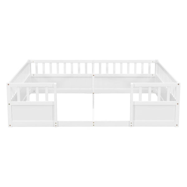 English Elm Twin Over Bunk Bed Solid Pine Frame with Slide LED Lights and Storage Staircase White 81.2 L x 77.8 W x 21.5 H W504P515816