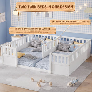 English Elm Twin Over Bunk Bed Solid Pine Frame with Slide LED Lights and Storage Staircase White 81.2 L x 77.8 W x 21.5 H W504P515816