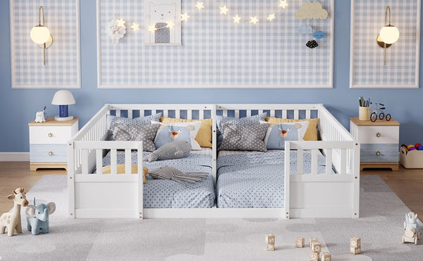 English Elm Twin Over Bunk Bed Solid Pine Frame with Slide LED Lights and Storage Staircase White 81.2 L x 77.8 W x 21.5 H W504P515816