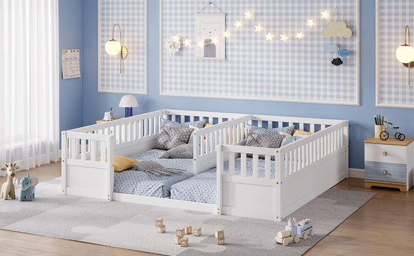 English Elm Twin Over Bunk Bed Solid Pine Frame with Slide LED Lights and Storage Staircase White 81.2 L x 77.8 W x 21.5 H W504P515816