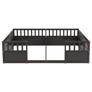 English Elm Twin Over Bunk Bed Solid Pine Frame with Slide LED Lights and Storage Staircase Espresso 81.2 L x 77.8 W x 21.5 H W504P515817