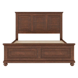 English Elm Queen Farmhouse Panel Bed Tall Headboard Solid Pine Frame with USB Charging Station W504S00279