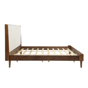 English Elm King Upholstered Platform Bed Solid Pine Frame Piano Key Headboard Bedroom Anchor W504S00369