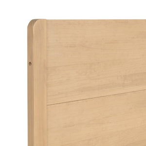 English Elm King Farmhouse Platform Bed Solid Pine Tall Slatted Headboard with Footboard Support Natural W504S00378