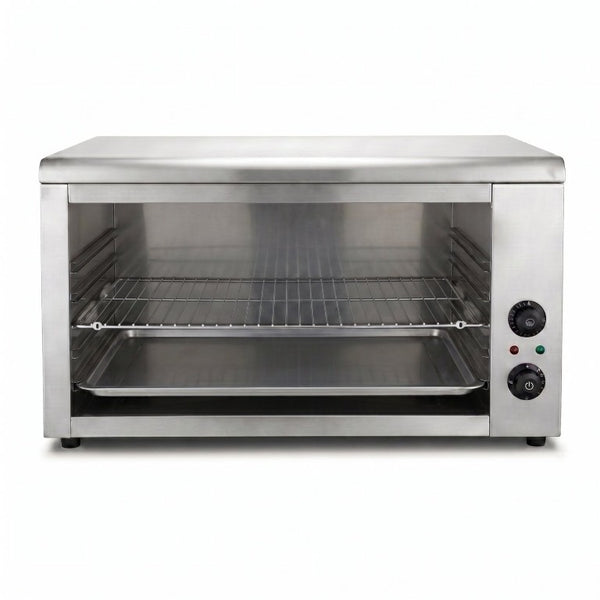 English Elm Commercial Salamander Broiler 2400W Stainless Steel Countertop Radiant Cheese Melter W5057P394293