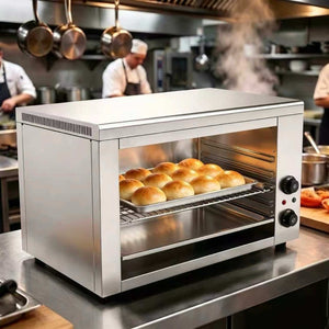 English Elm Commercial Salamander Broiler 2400W Stainless Steel Countertop Radiant Cheese Melter W5057P394293