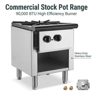 English Elm Commercial 90000 BTU Gas Range with Cabinet Cast Iron Grates Dual Fuel Pro Kitchen W5057P492737