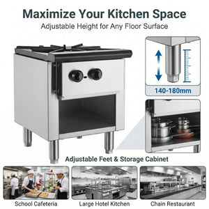 English Elm Commercial 90000 BTU Gas Range with Cabinet Cast Iron Grates Dual Fuel Pro Kitchen W5057P492737