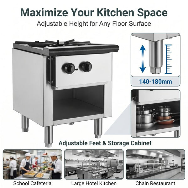 English Elm Commercial 90000 BTU Gas Range with Cabinet Cast Iron Grates Dual Fuel Pro Kitchen W5057P492737