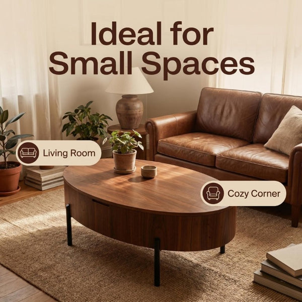 English Elm 43.3-Inch Lift Top Coffee Table Walnut Veneer Hydraulic Storage Modern Living Room W5098P533740