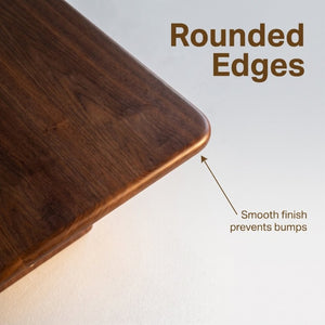 English Elm 62.9-Inch Solid Walnut Rectangular Dining Table Seats Six with Tapered T-Base W5098P533742