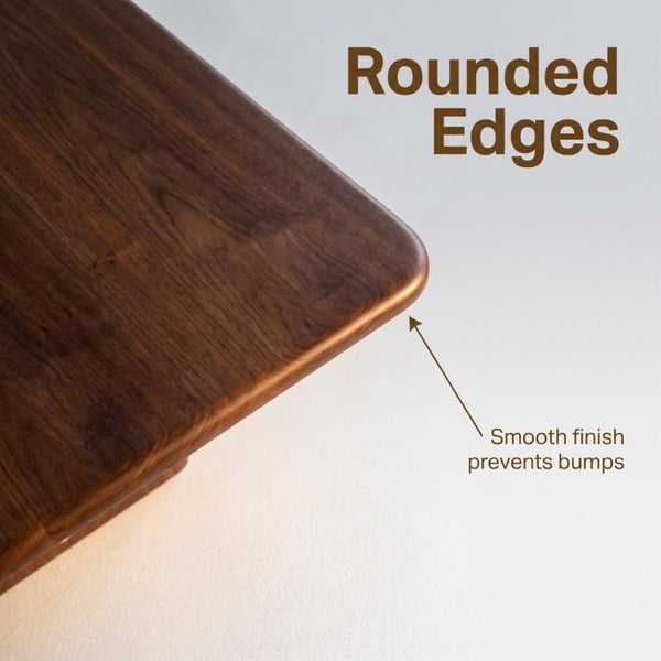 English Elm 62.9-Inch Solid Walnut Rectangular Dining Table Seats Six with Tapered T-Base W5098P533742