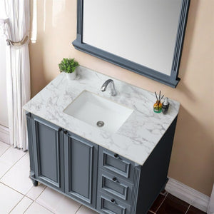 English Elm 43X22bathroom Sintered Stone Carrara Vanity Top with Undermount Ceramic Sink Backsplash W509P211127