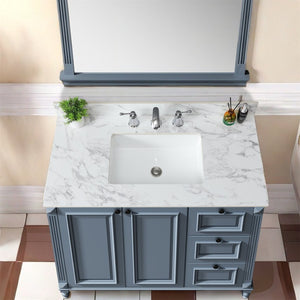 English Elm 43X22bathroom Vanity Top Sintered Stone Carrara White Undermount Sink with Backsplash W509P211128