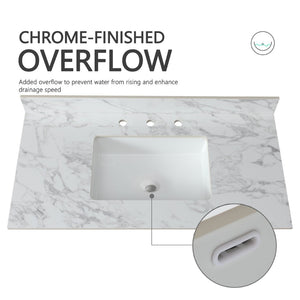English Elm 43X22bathroom Vanity Top Sintered Stone Carrara White Undermount Sink with Backsplash W509P211128