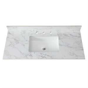 English Elm 49"x22"bathroom Vanity Top Sintered Stone Carrara Undermount Sink with Backsplash W509P211130